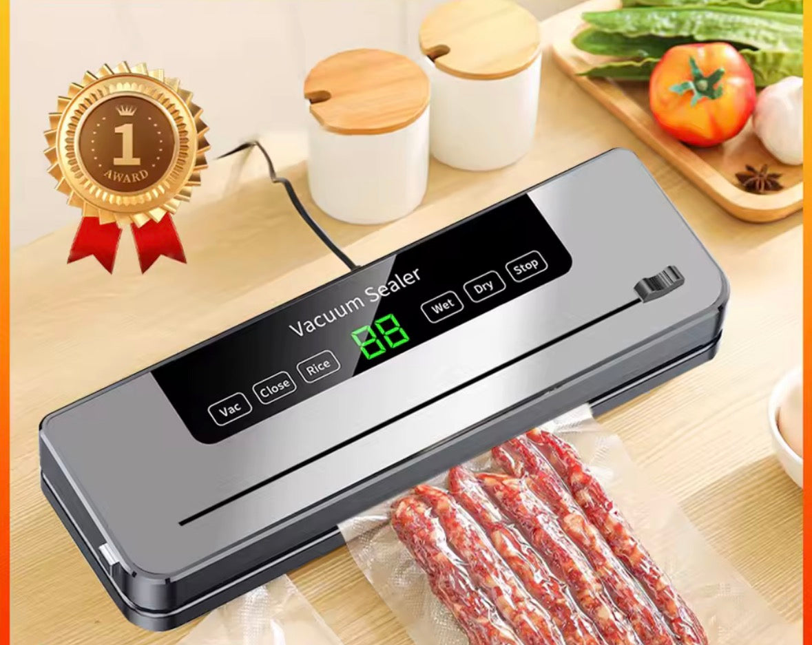 Sigillatrice sottovuoto elettrica per alimenti, con pulsante touch, funzione secco/umido